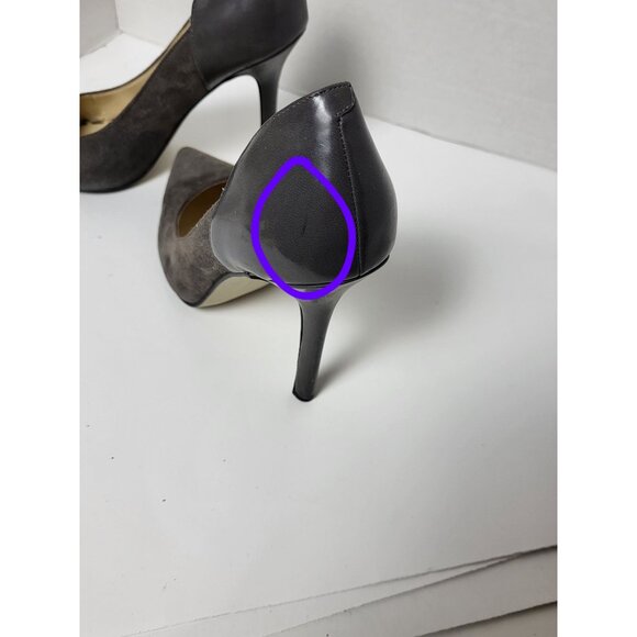 Enzo Angiolini Gray Suede & Leather Pointed Toe Womens Heels Size 6M - Picture 10 of 10